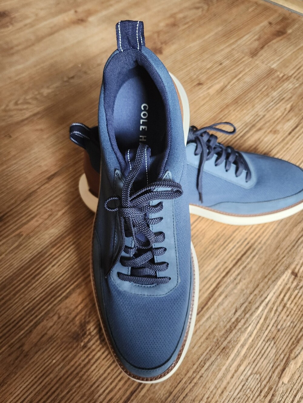 Size 12 Cole Haan Grand Remix Men's Casual Blue Lace-Up Sneakers Retail 160$ - Picture 7 of 9